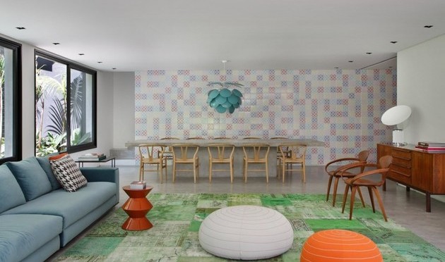 70s Inspired Interiors Featuring Vintage Patterns And Color Blocking by Creative Ideas Blog