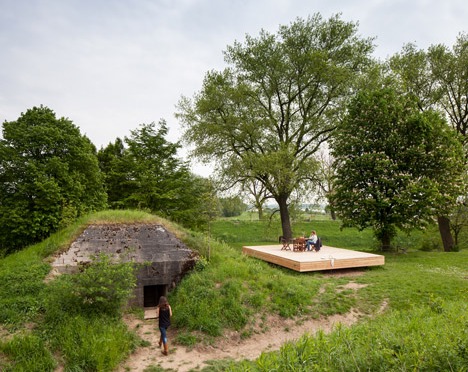 Concrete Bunker In The Netherlands Transformed Into A Tiny Vacation Home by 2014 Interior Ideas